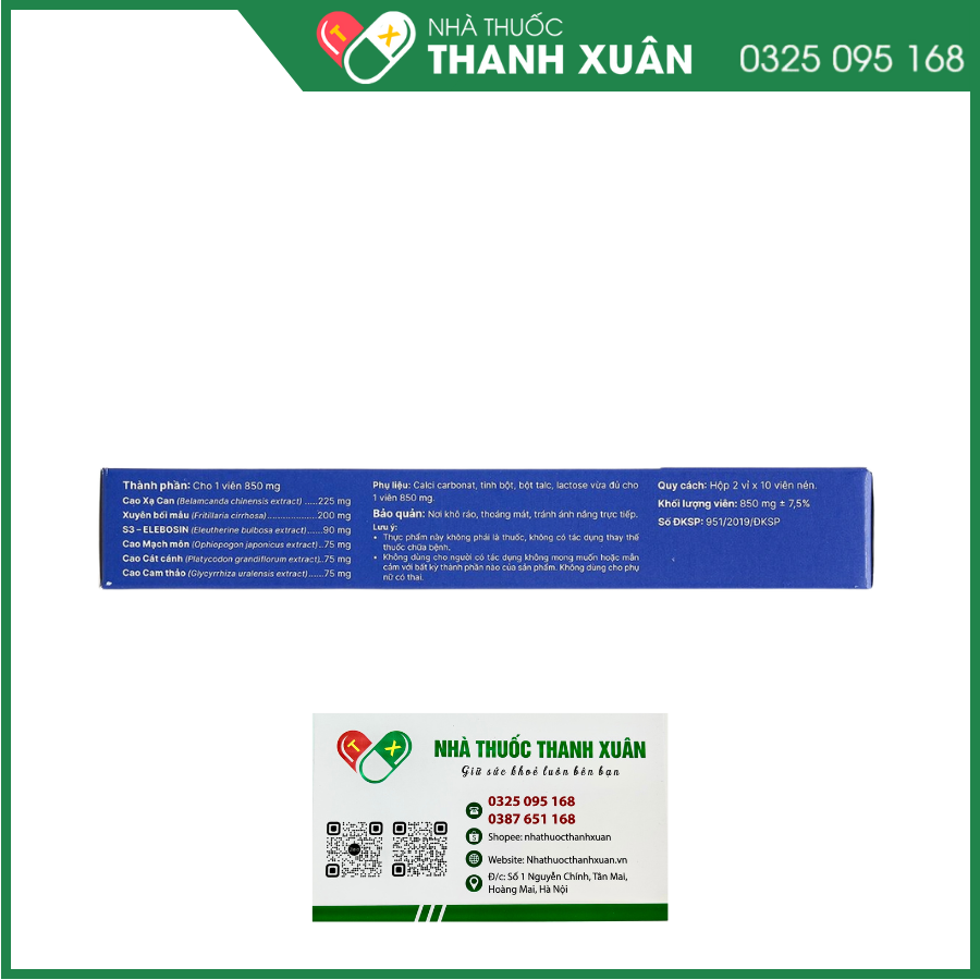Viên ngậm không đường Heviho hỗ trợ giảm ho, giảm đờm và đau rát họng